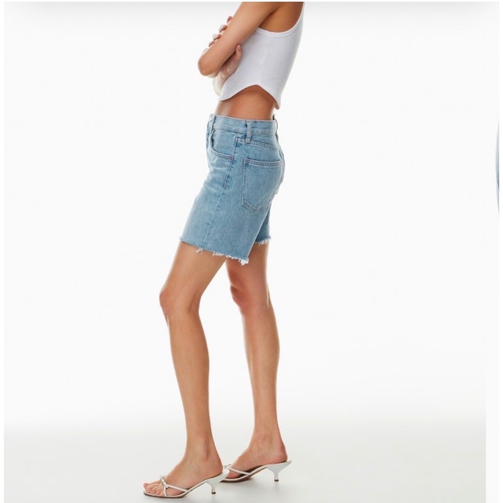 Denim Forum The Yoko Long Short 7 Yrs Bleu Taboo High Rise Cut Offs 23 NEW